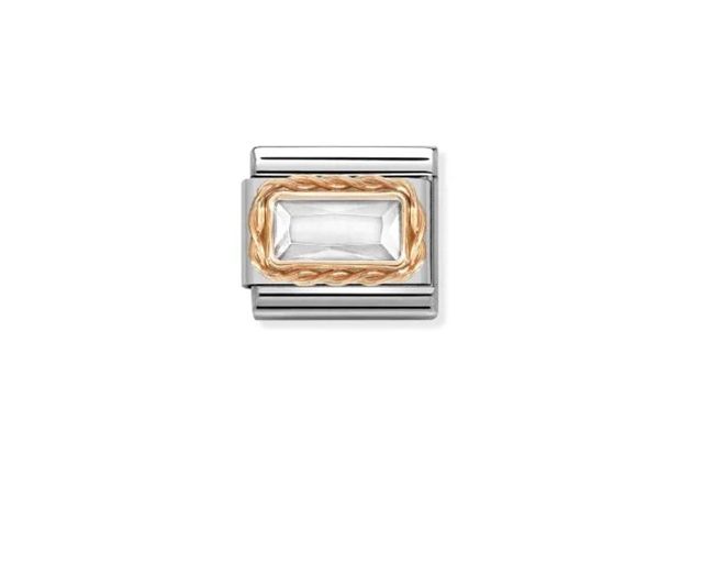 White stone composable steel and rosè gold