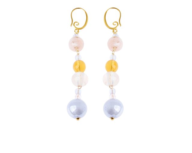 Earrings narciso in violet glass