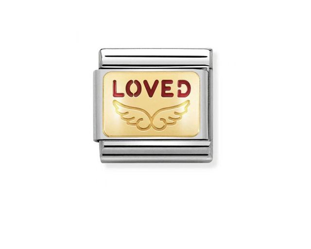 Loved angel composable steel gold and enamel