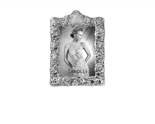 Picture frame silver with engraved band