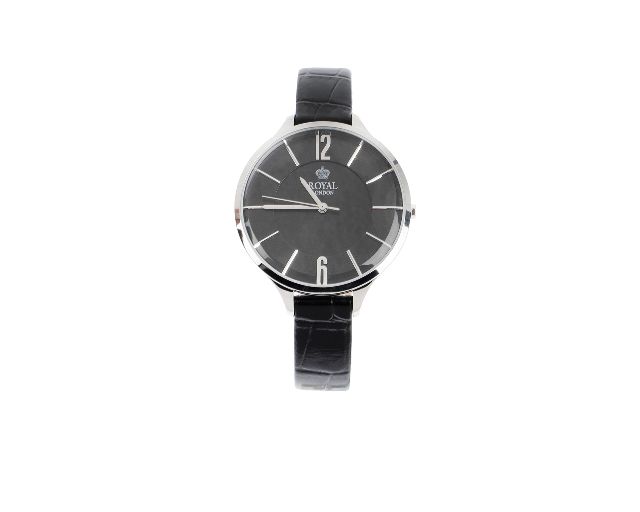 Orologio Da Polso Donna Acciaio Con Quadrante Nero E Cinturino In Pelle Royal London 164283 888rl2129601