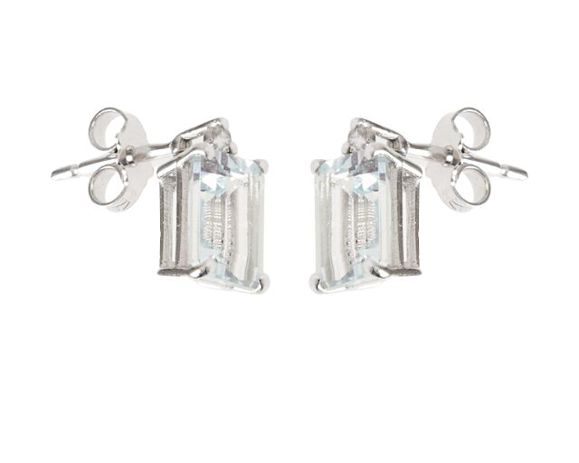 Earrings gold 750‰ with aquamarine and diamonds