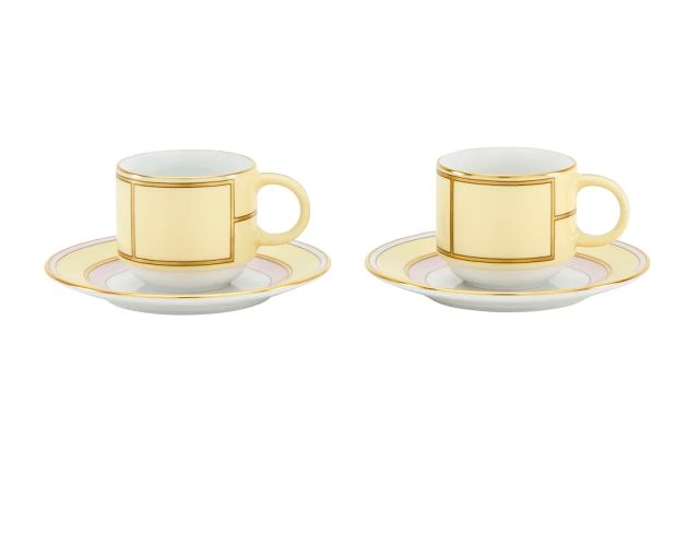 Set tazze caffè diva porcellana giallo con piattino