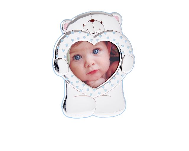 Picture frame forever friends pvd silver teddy bear blue