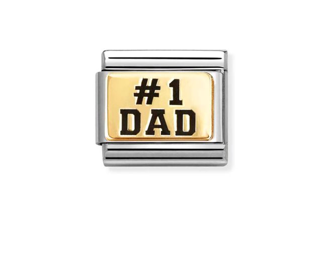 Dad n.1 composable acciaio oro e smalto