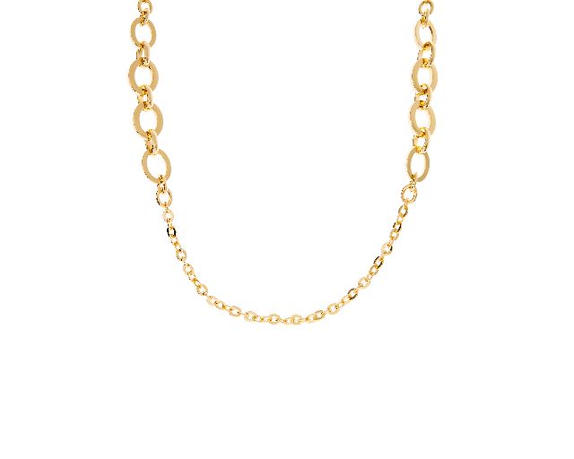 Necklace with flat and bold ovals