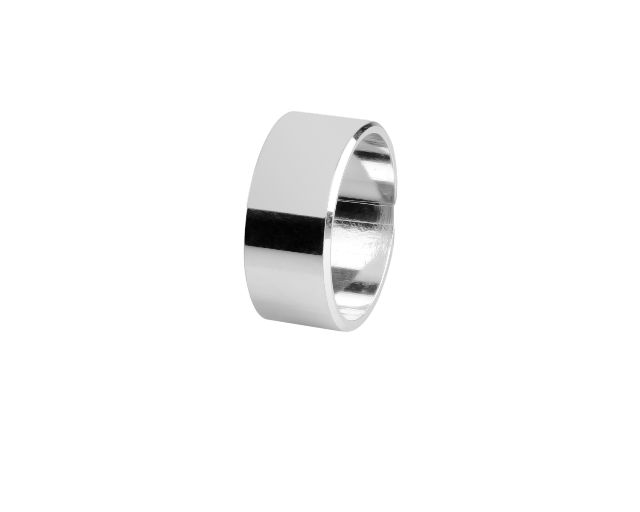 Ring silver with shiny band