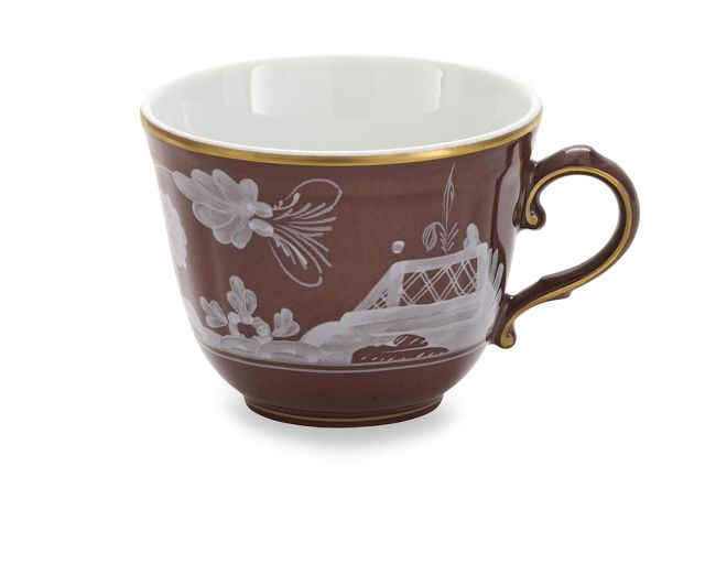Tazza caffè oriente italiano castagna porcellana