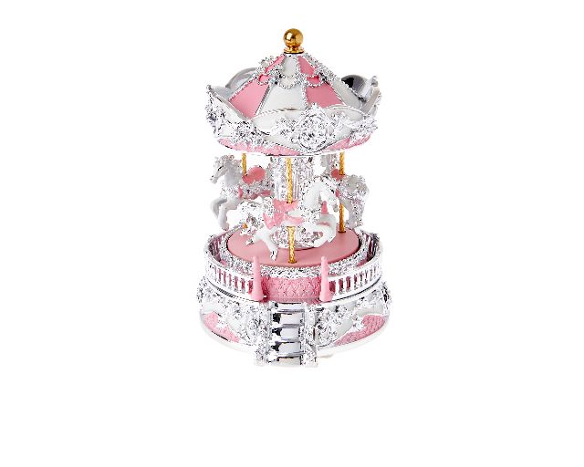 Carillon giostra dei cavalli rosa