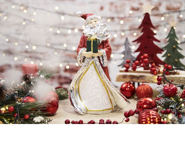 Idea regalo natale statuetta babbo natale con pacco