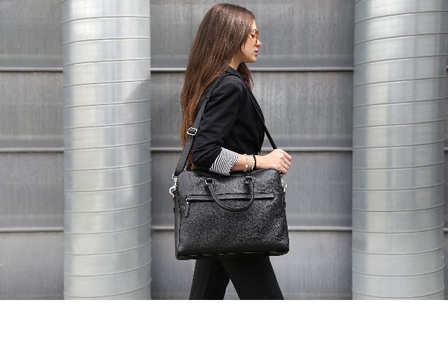 Bag bowling slim leather black