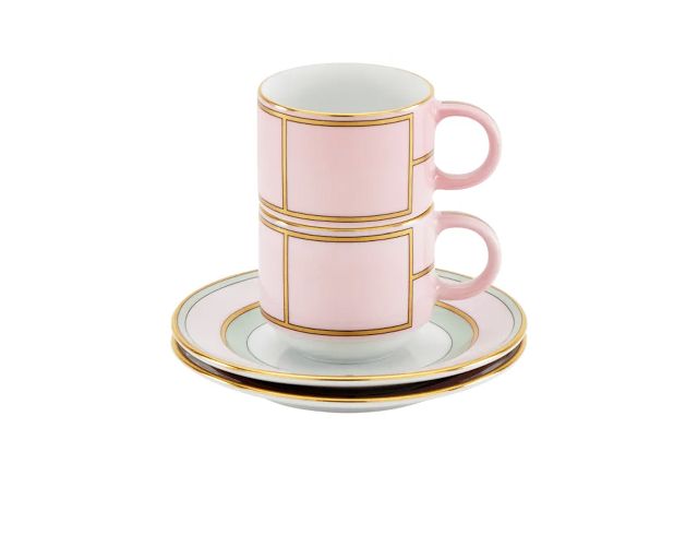 Set Tazze Caffe Diva Porcellana Rosa Con Piattino Richard Ginori 183606 F00800w4301gend02