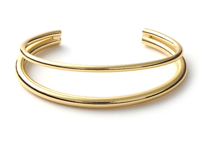 Bracciale rigido line in bronzo dorato