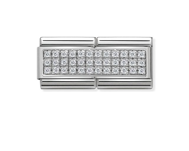 White composable steel silver and zircons