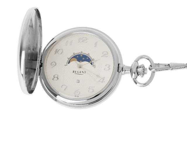 Orologio da taschino regent acciaio con fasi lunari