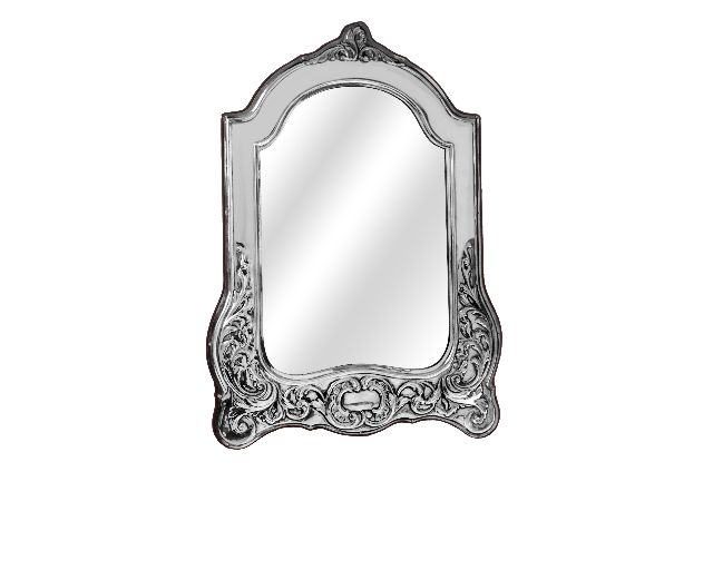 Specchiera argento con fascia lavorata
