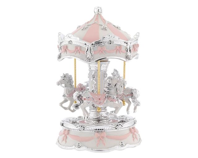 Music box horses carousel pink