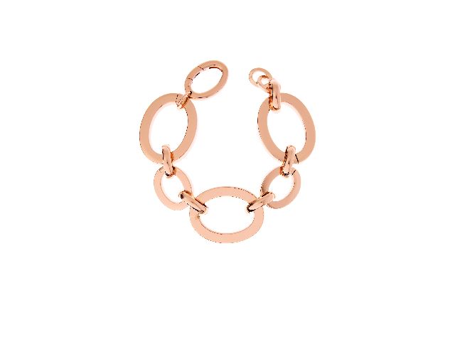 Bracciale in bronzo rosè con ovali piatti