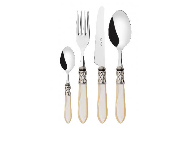 Cutlery Set Aladdin Steel Ivory With Chromed Ferrule Bugatti 167526 963alcams4250