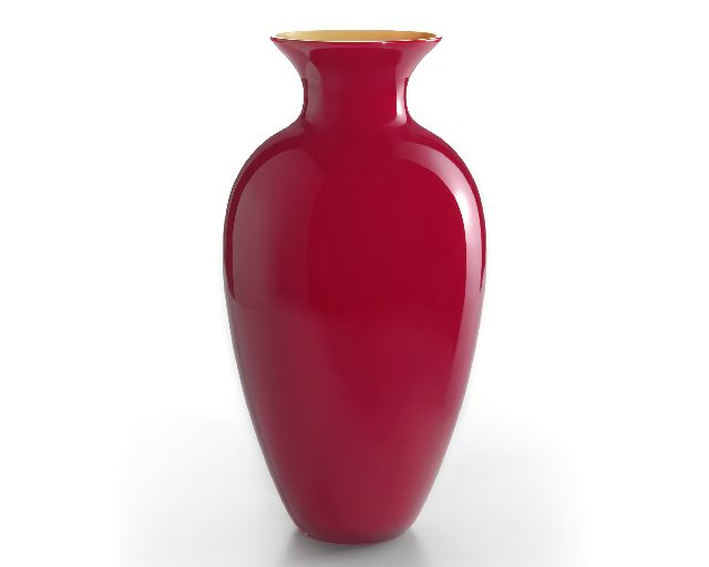 Vase antares murano glass medium red/amber