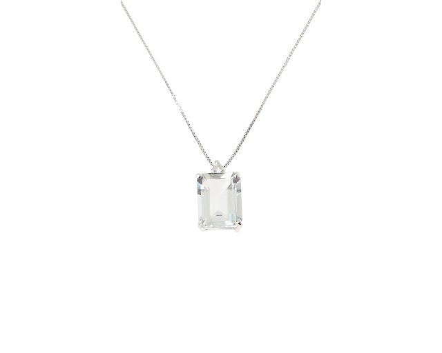 Necklace gold 750‰ with aquamarine and diamonds