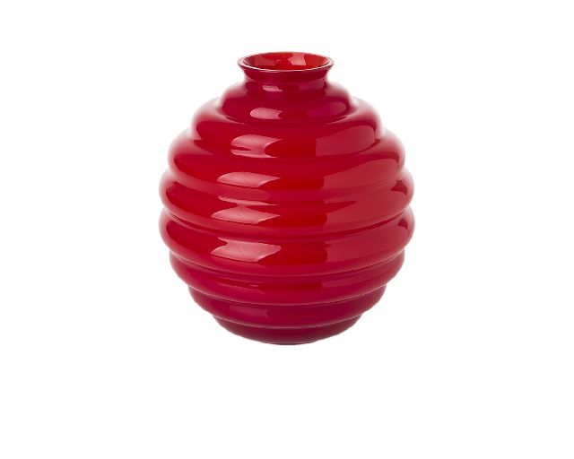 Vaso decò vetro di murano rosso