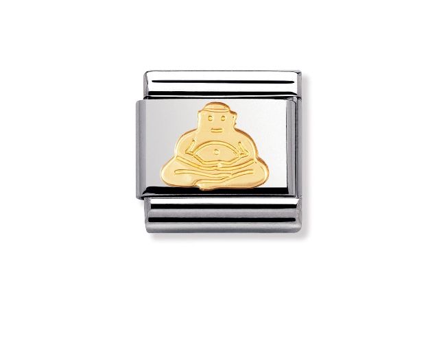 Buddha composable acciaio e oro