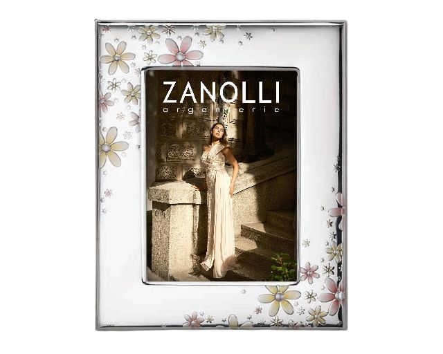 Picture frame in fiore pvd silver