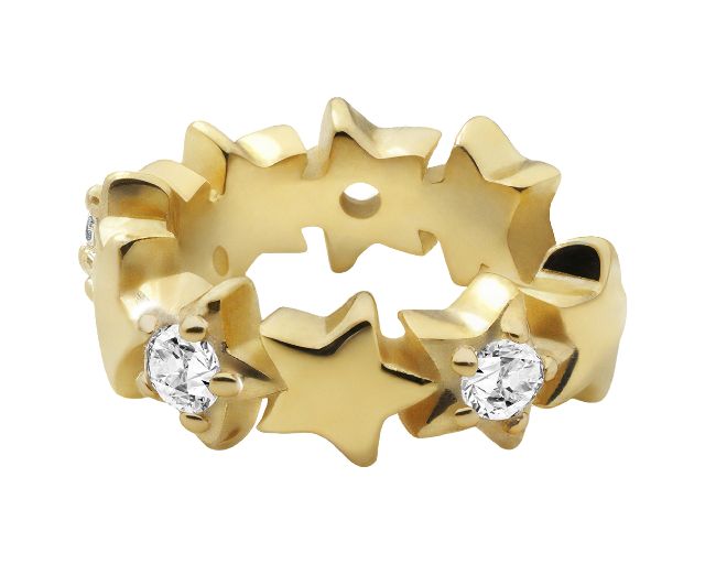 Orecchini argento dorato stella con zirconi