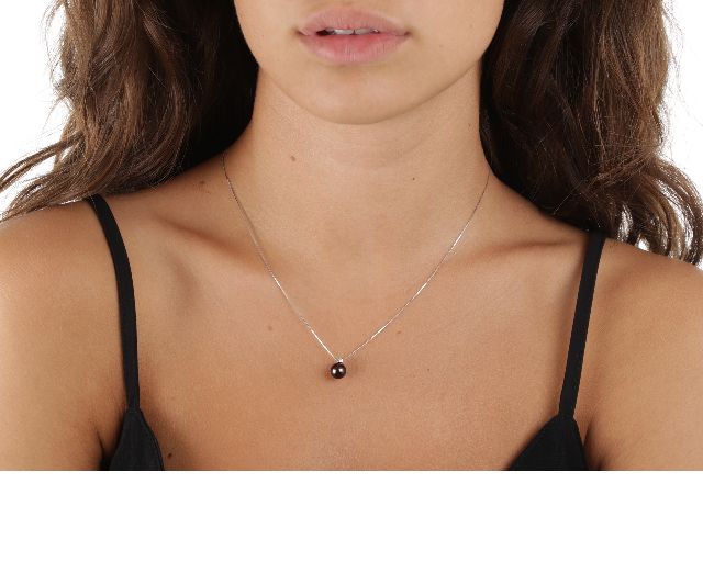 Collana Perla Nera Oro 750 Con Diamante Selezione Zanolli