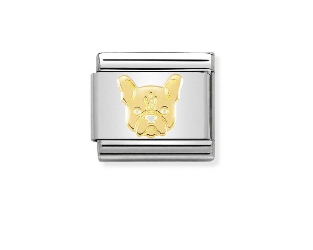 Bulldog francese composable acciaio e oro