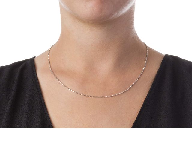 Catenina argento a palline diamantate