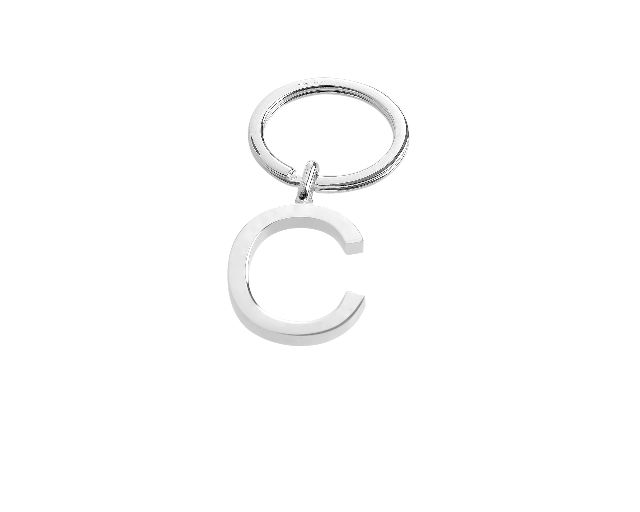 Keychain silver c letter