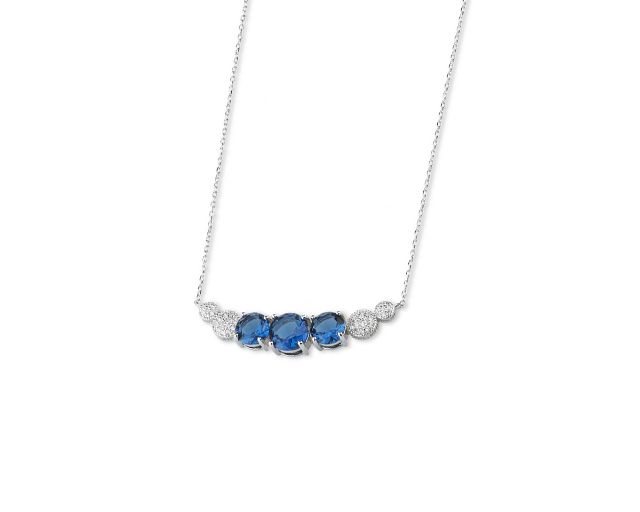 Collana luce argento con cubic zirconia e zirconi topazio london