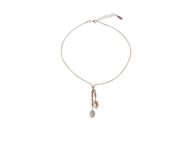 Collana Argento Cubetti E Ovale Con Zirconi Bianchi Mediterraneo Gioielli 163471 939d01rzbc01