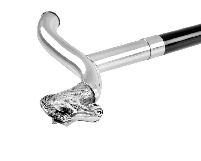 Bastone Da Passeggio Cavallo In Metallo Con Impugnatura In Silver Plated Selezione Zanolli 16450 474unb48