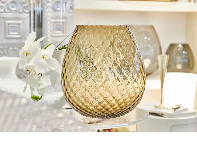 Vaso Portacandela Macrame Xxl Vetro Di Murano Color Marrone Nasonmoretti 174260 843macramexxlmb