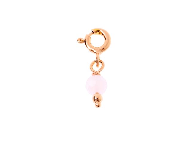 Ciondolo pietra rosa argento rosè
