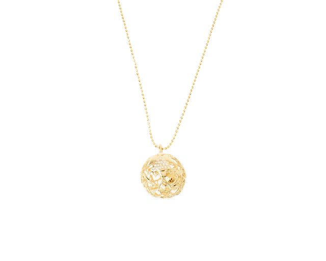 Collana argento dorato con ciondolo chiama angeli