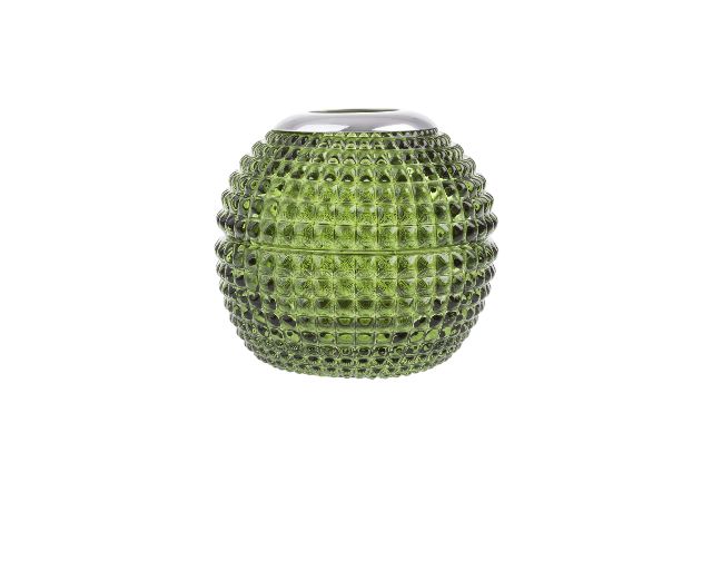 Vaso Linfa Argento Pvd Quadri Verde Argenesi