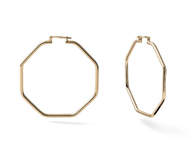 Earrings line in gilded bronze