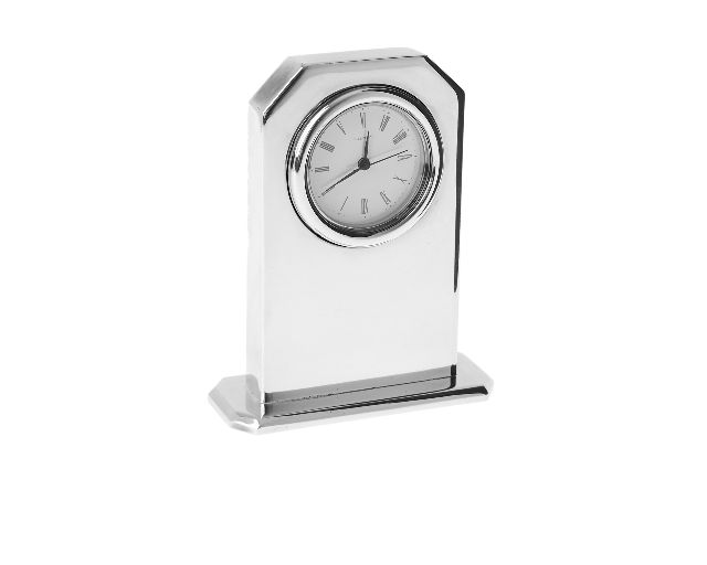 Orologio da tavolo argento lucido