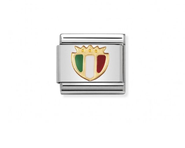 Green white red shield composable steel gold and enamel