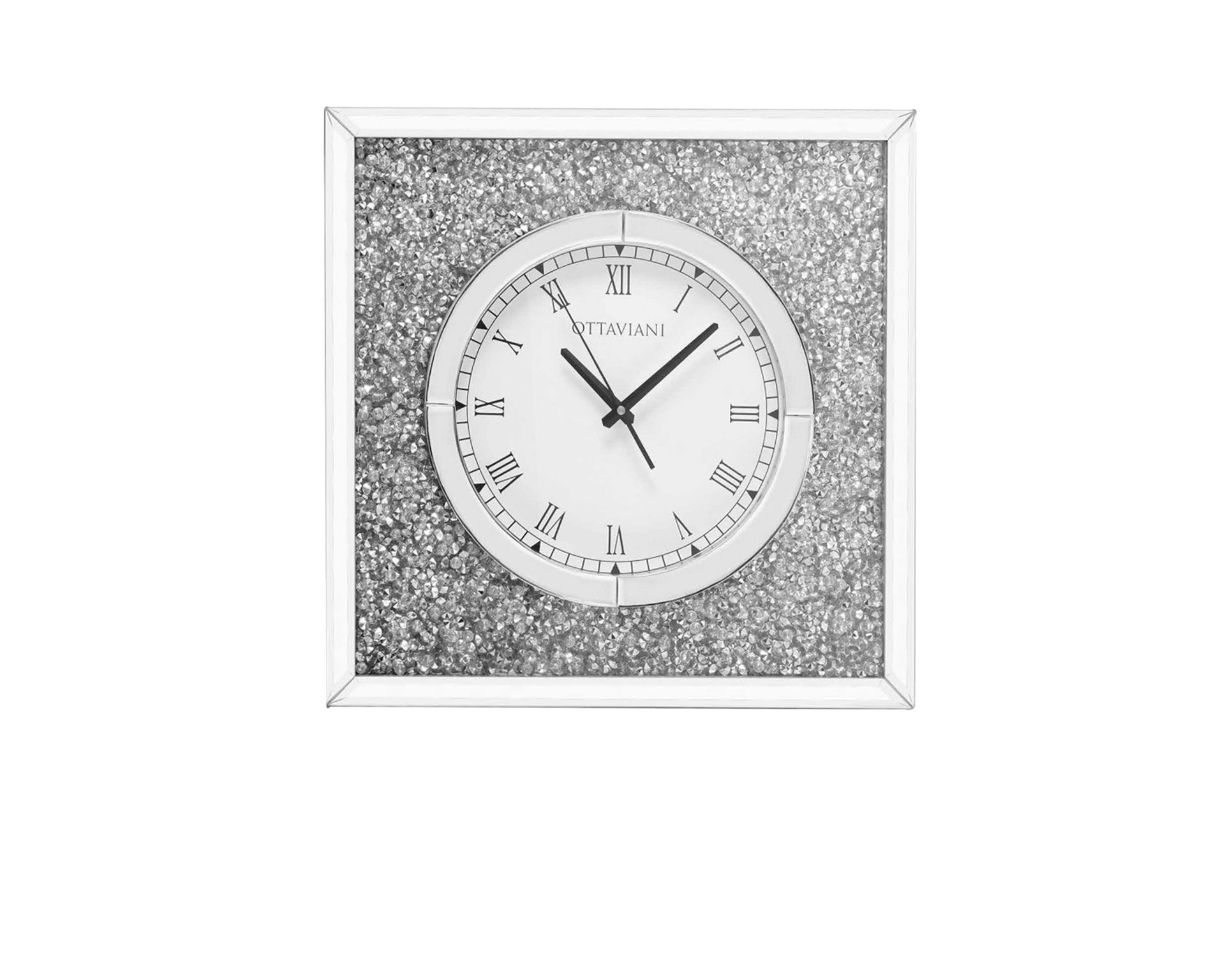 Wall Clock In Metal With Cristal Ottaviani
