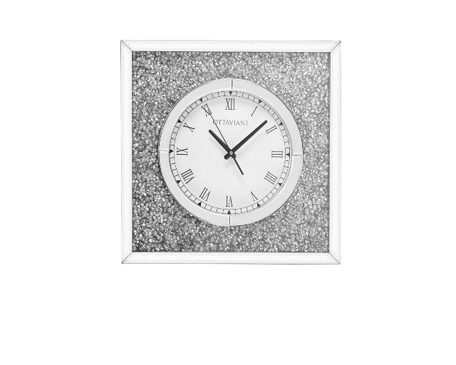 Wall clock in metal with cristal