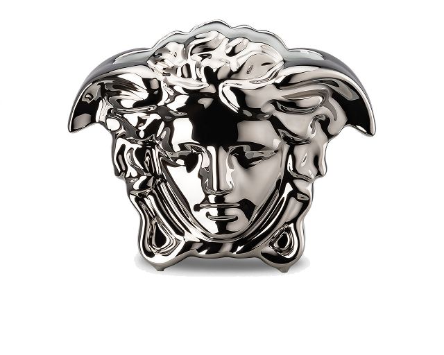 Vase medusa grande porcelain silver