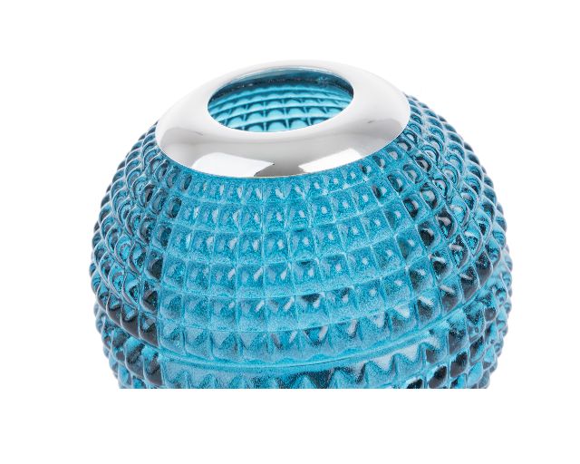 Vaso Linfa Argento Pvd Quadri Blu Argenesi