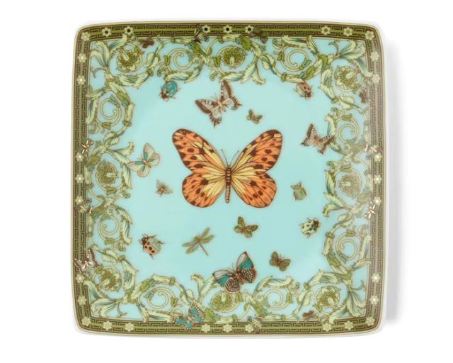 Square little bowl le jardin anniversary porcelain green