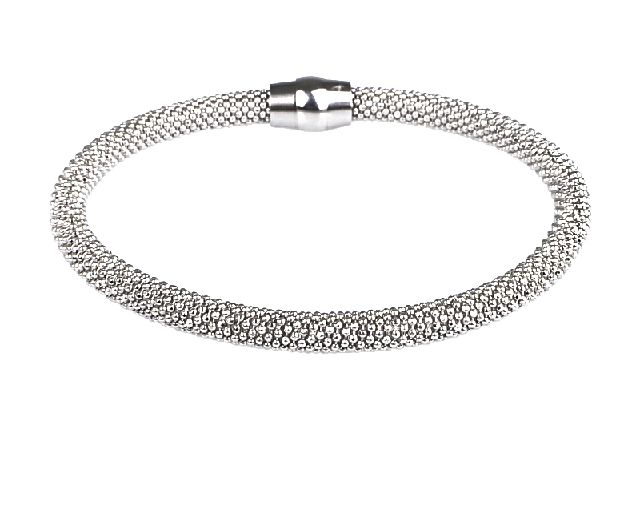 Bracciale argento rodiato con chiusura a calamita