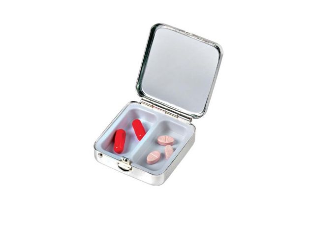 Pill box with mirror
